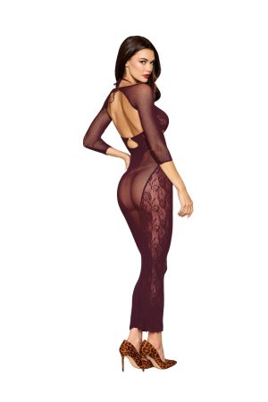 Dreamgirl - Dreamgirl Women's Bodystocking Gown & Shrug - DG0523