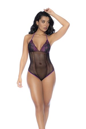 Mapale - Fishnet and Lace Bodysuit Set - MAP1121
