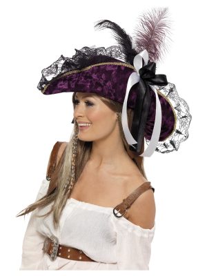 Fever Marauding Pirate Hat, Purple - FV33623