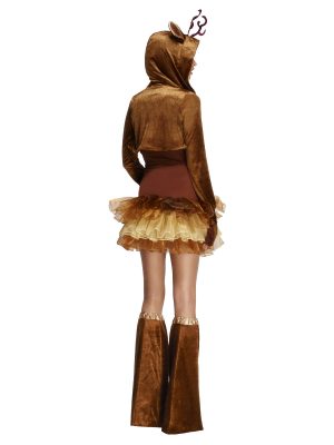 Fever Reindeer Costume, Tutu Dress, Brown - FV33868