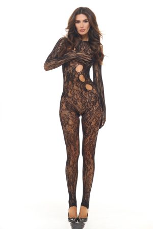 Rene Rofe - Split Up Lace Bodystocking - RR7119