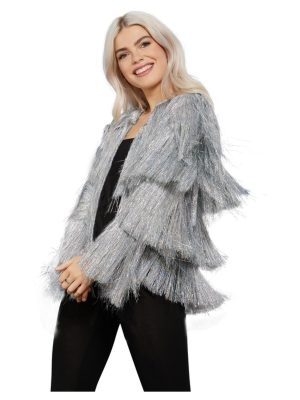 Fever Tinsel Festival Jacket, Silver - FV74002