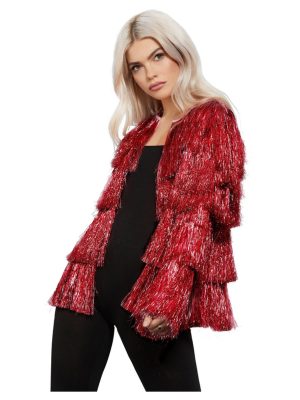 Fever Tinsel Festival Jacket, Red - FV74008