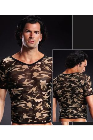 Mesh V-Neck Tee - BLM020