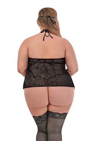 Cupless & Crotchless Baby Doll & G-String w/ 2pc. Bondage Set - MSL797