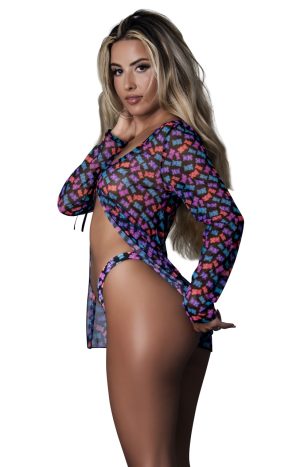 Exposed - Exposed Tie Front Jacket & Thong Set - MSM405